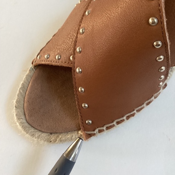 MAYPOL Studded Leather Wedge Espadrille Sandals Sz 42 Adjustable buckle Spain - Picture 11 of 11